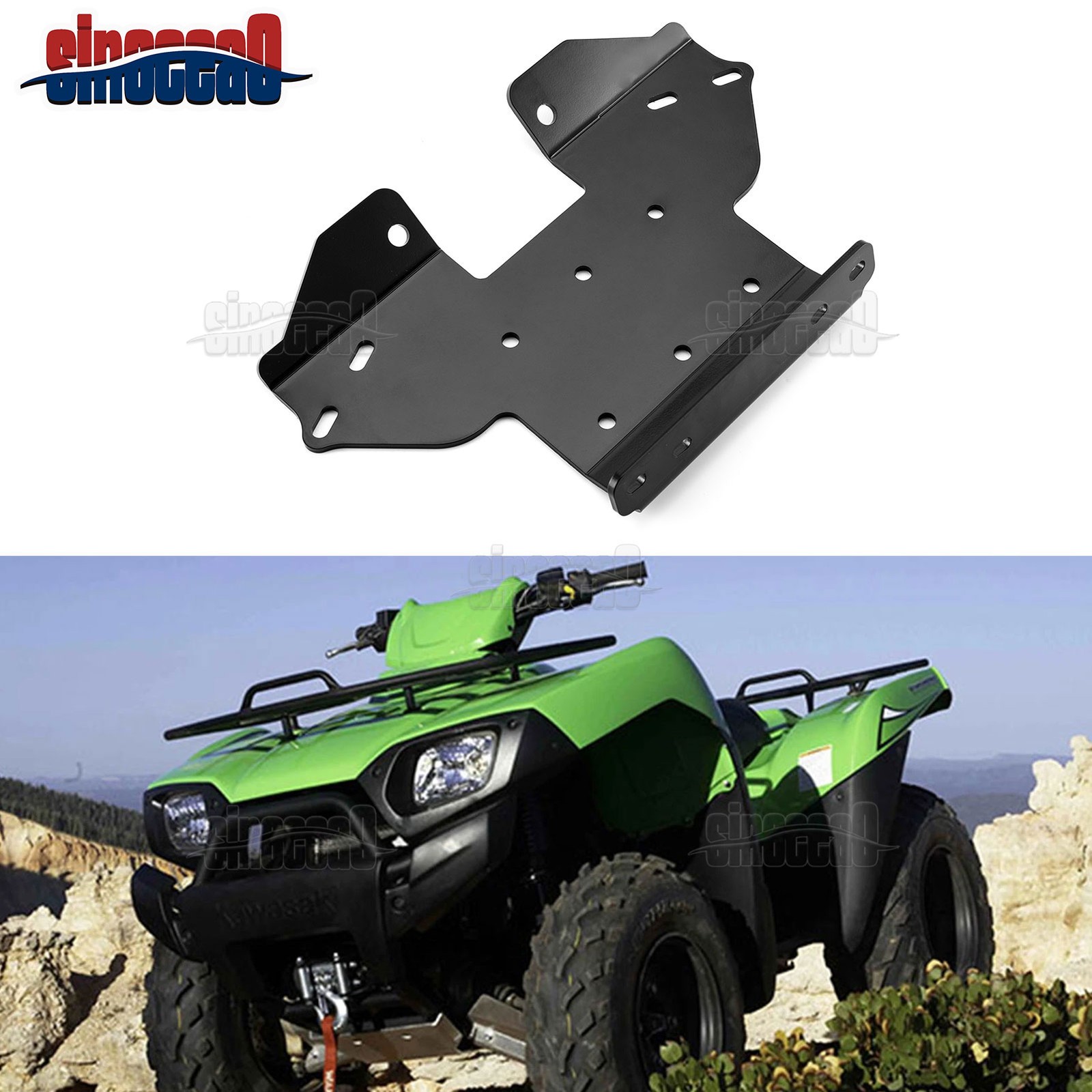 Steel Winch Mounting Plate for Kawasaki Brute Force 650 750 4x4 EPS 2005-2026