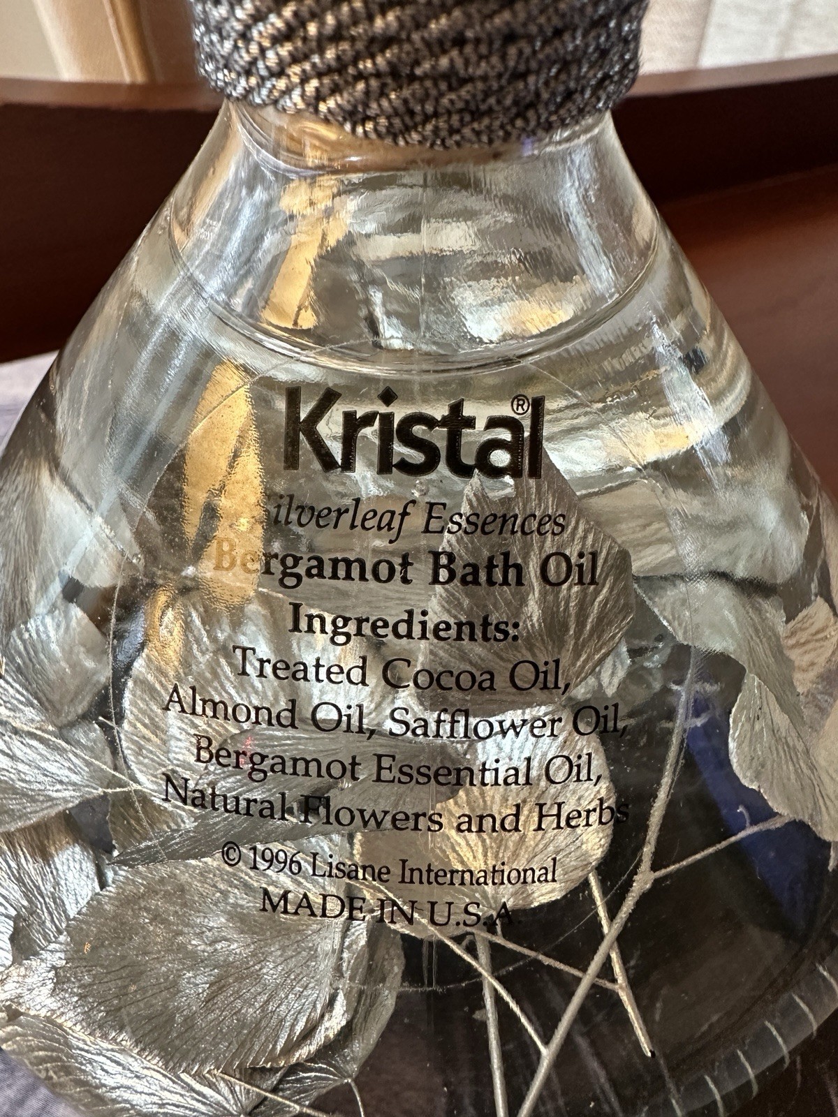 VINTAGE 1995/96 KRISTAL SILVER LEAF BERGAMOT BATH OIL USA NEW FACTORY SEALED