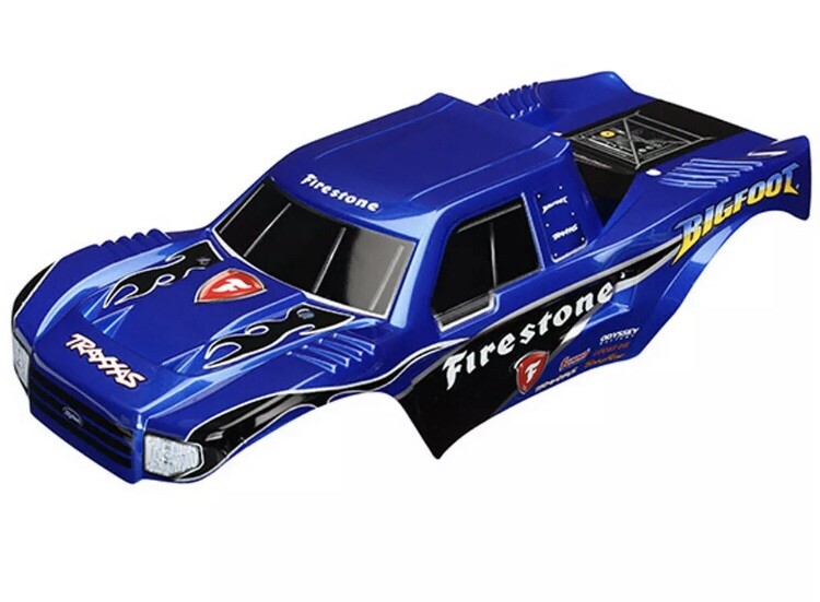 Traxxas 3658 - Bigfoot Firestone Licensed Replica, Pre-Cut Body, Painted, Blue