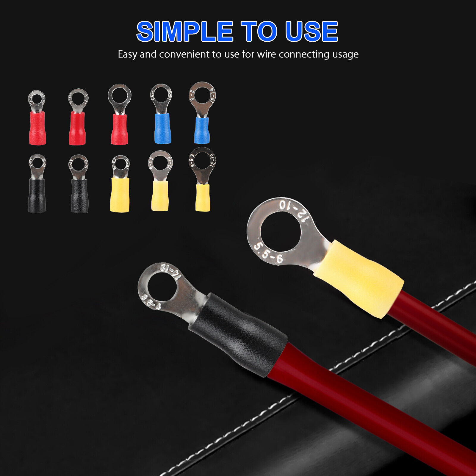 102PCS Insulated Electrical Wire Splice Terminal Spade/Crimp/Ring Connector Kit