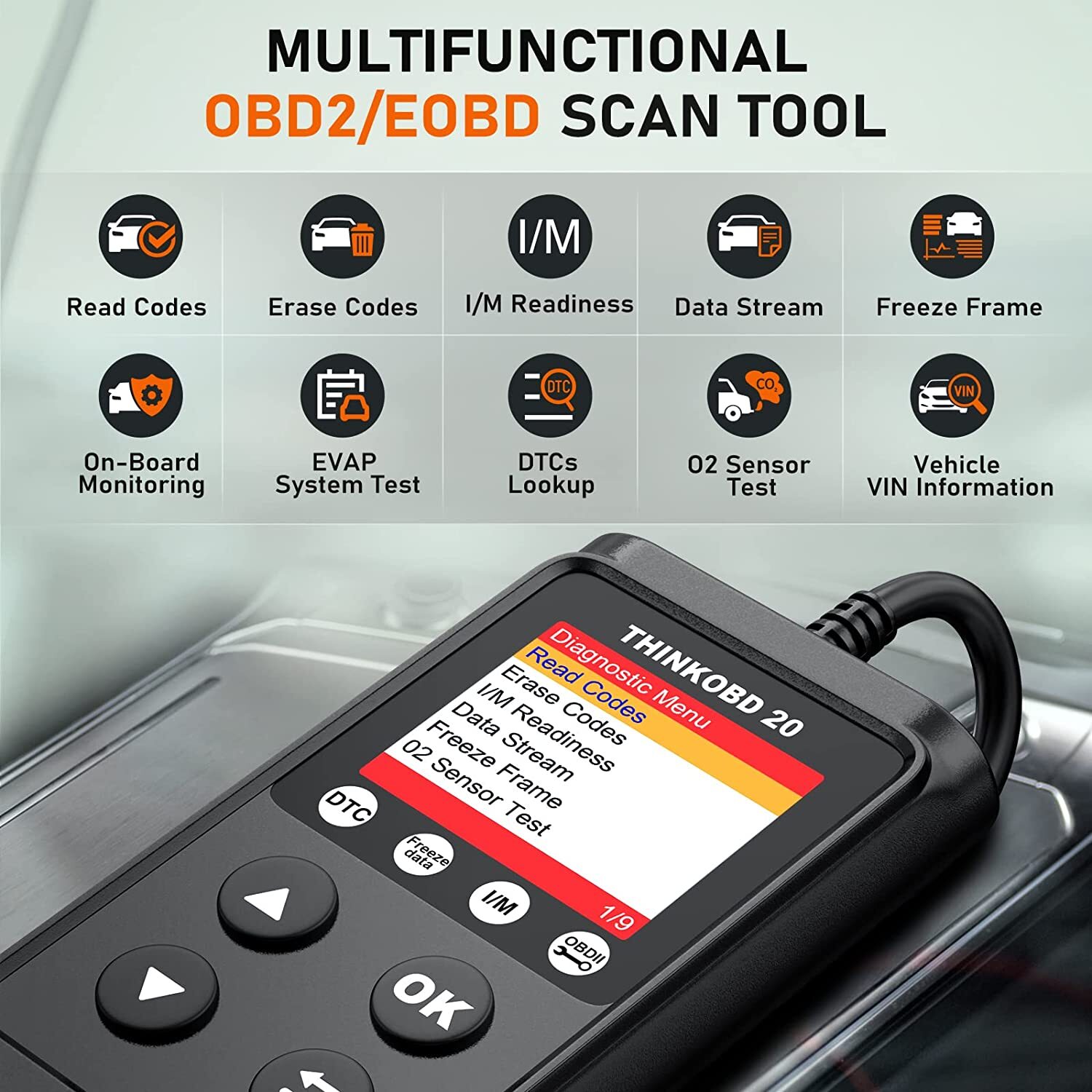 THINKOBD 20 Auto Code Reader OBD2 Scanner Car Check Engine Fault Diagnostic Tool