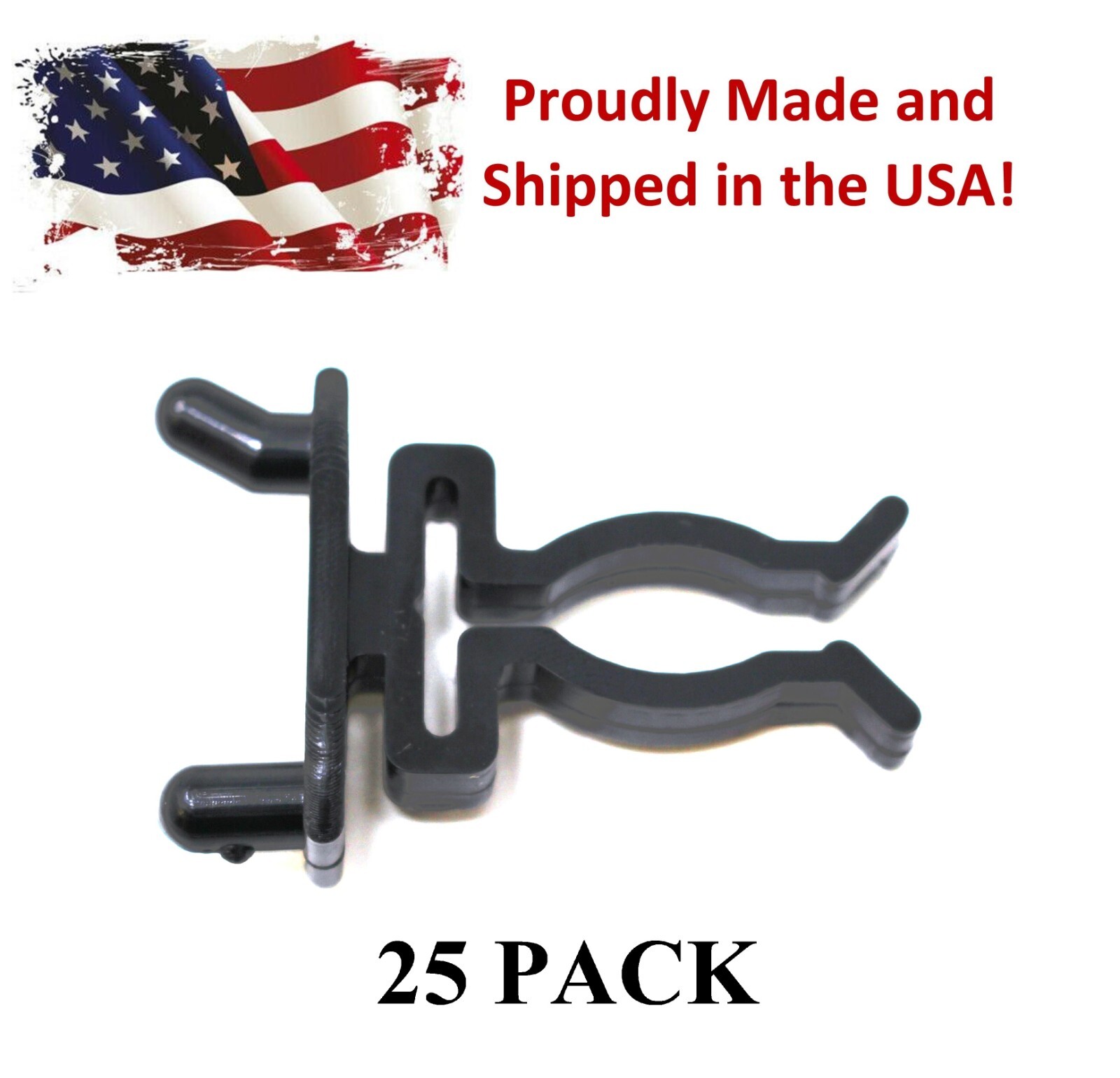 Spring Style Tool Holder Black 25-PK Garage Organizer for 1/4 Pegboard Peg Hooks