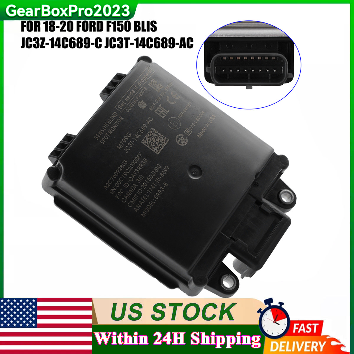 1Pcs Blind Spot Monitor Module Fits 2017-18 Ford F150 F250SD F350SD JC3Z14C689C