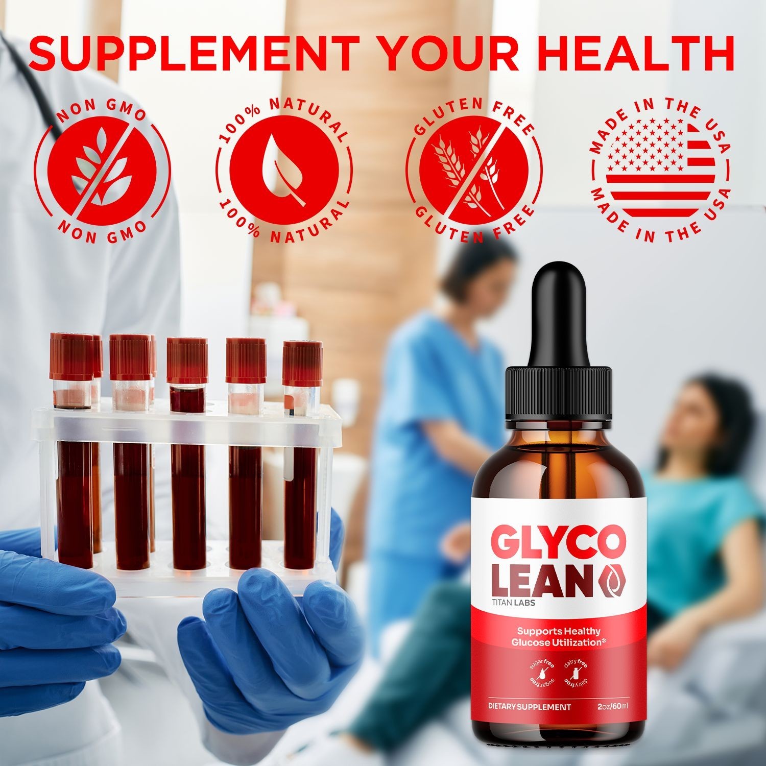 (3 Pack) Glyco Lean Blood Support Drops GlycoLean Vitamin Supplement 90 Servings