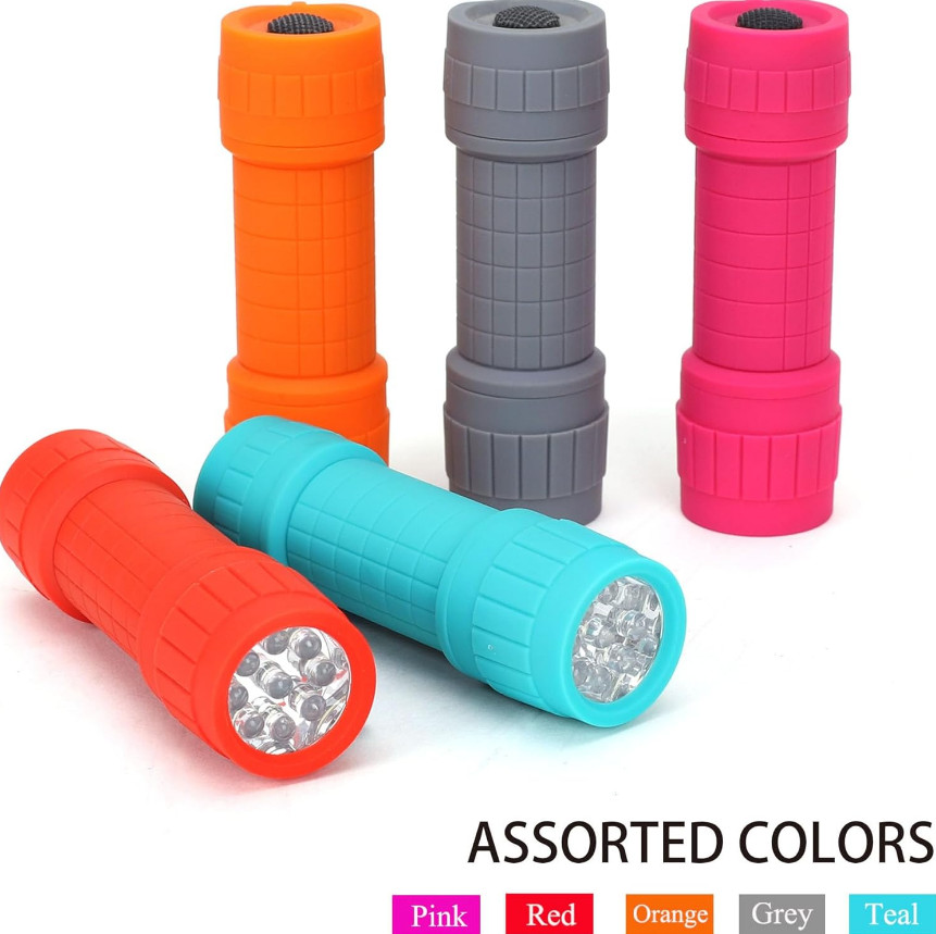 10-Pack, 9-LED Mini Flashlight Set, AAA Batteries are Included and Pre-Installed