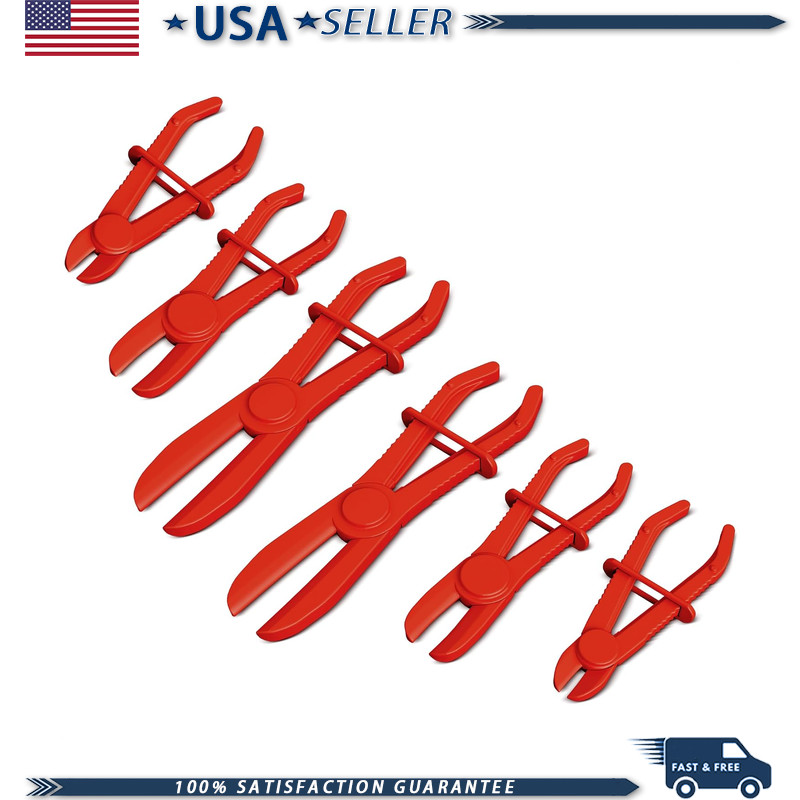 Pinch Off Pliers Set, 6 Pcs Nylon, Fuel Brake Coolant Radiator Gas Automotive