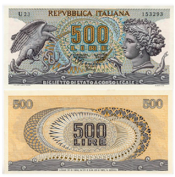 Italy 500 Lire 1970 P 93 a UNC New Banknote