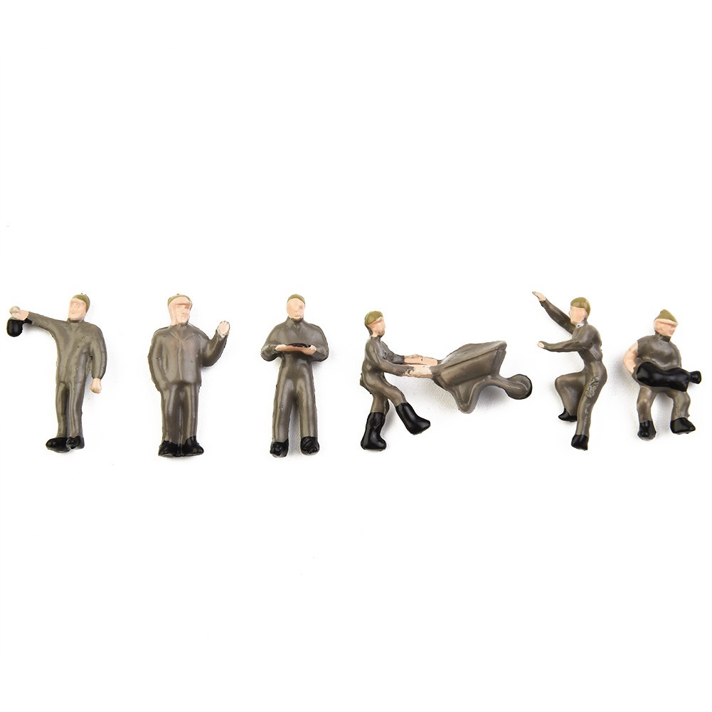 Worker Model People Figures Train Scenery 1:87 Scale Landscape Mixed Color