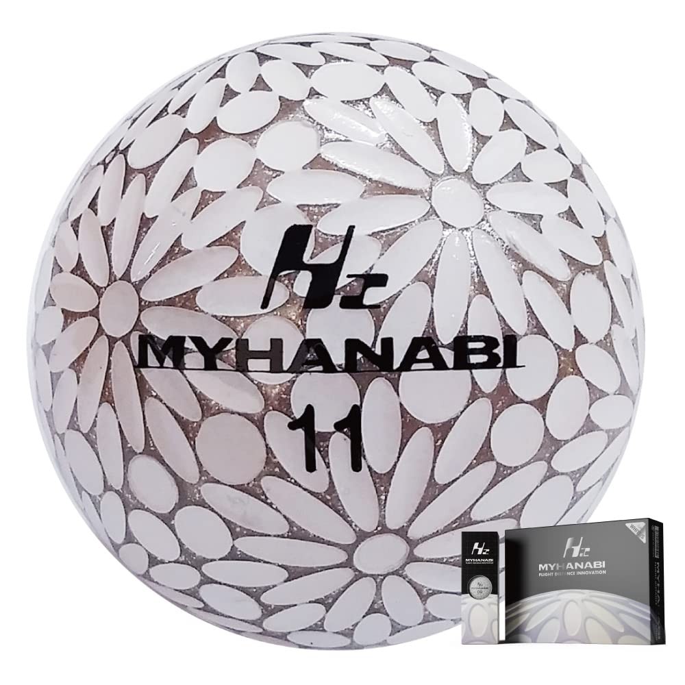 MYHANABI H2 Golf Balls 1 Dozen 12pcs White Silver Soft Distance Japan New