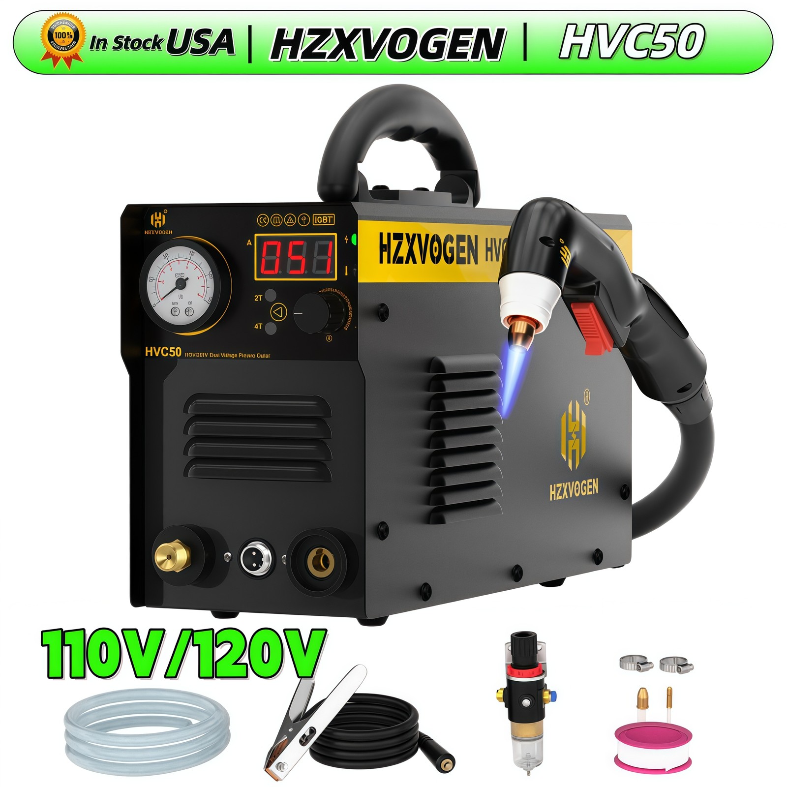 110V/220V Contact Touch Arc Air Power Plasma Cutter IGBT Inverter 1/2"Clean Cut