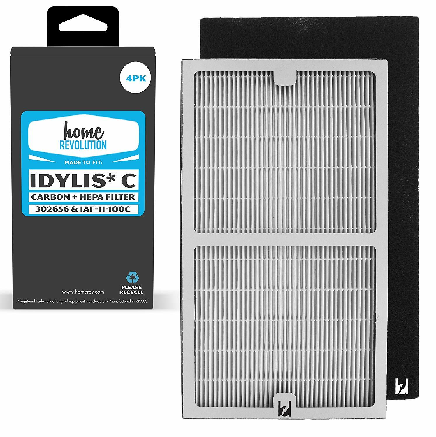 2 - C HEPA & Carbon Filters - Fits Idylis Air Purifiers IAP-10-200 & IAP-10-280