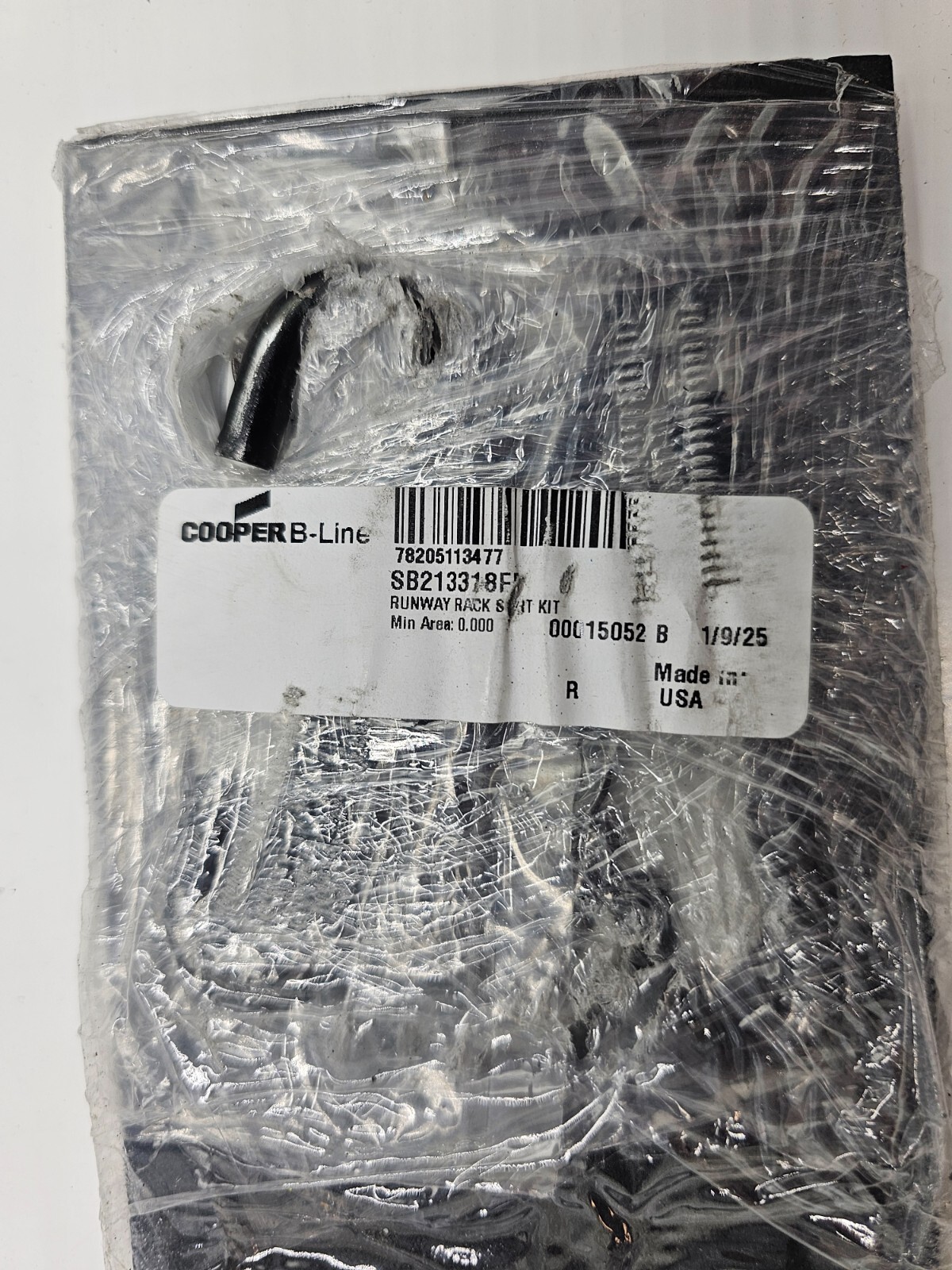 Cooper B-Line Relay Rack Raceway Support 18" Raceway Width Flat Black SB213318FB