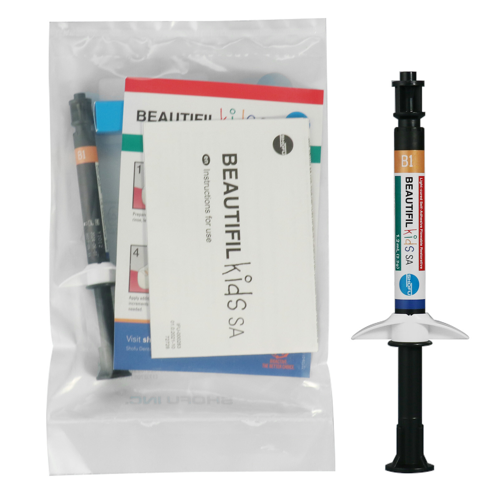 SHOFU Beautifil Kids SA Light-Cured Self-Adhesive Flowable 2.2g Syringe + 5 Tips