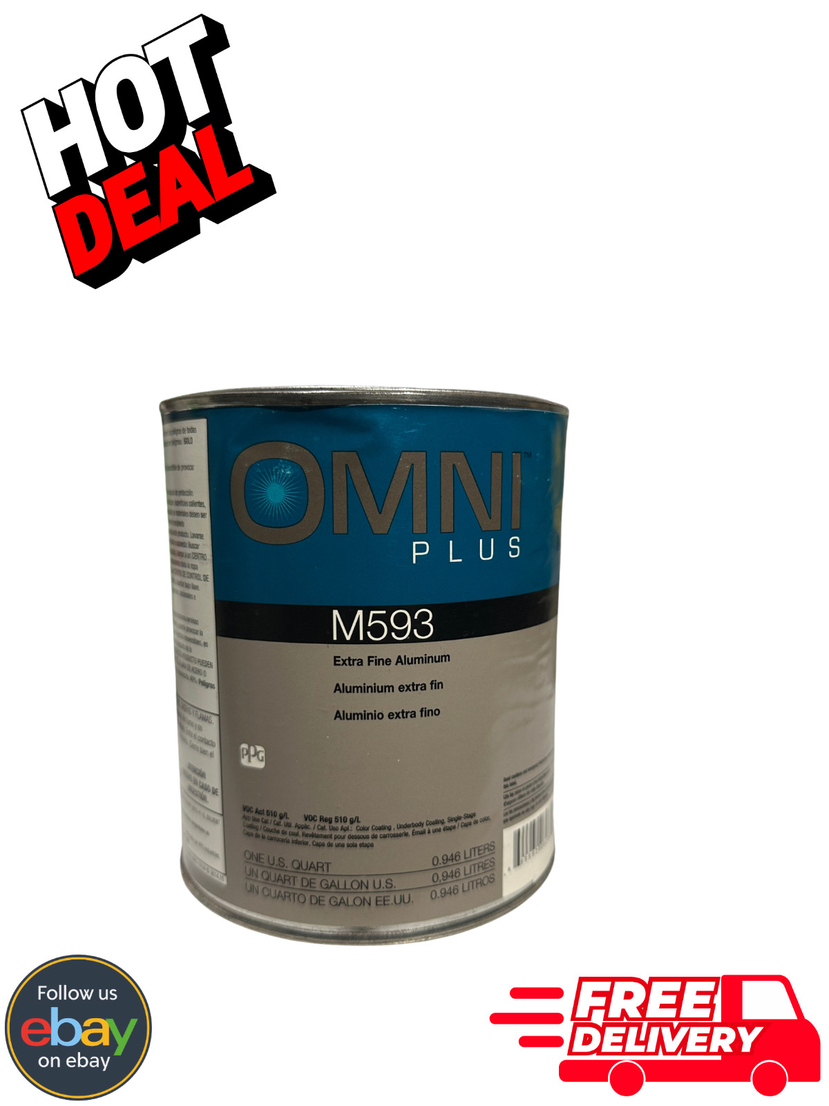 PPG Omni Plus M593 Extra Fine Aluminum Toner QT