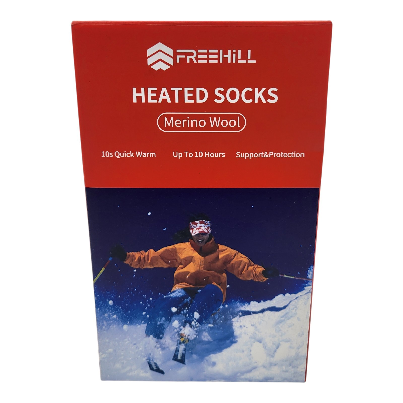 Merino Wool Heated Socks Men's 5000mAh One-Click Control Rechargeable Size XL