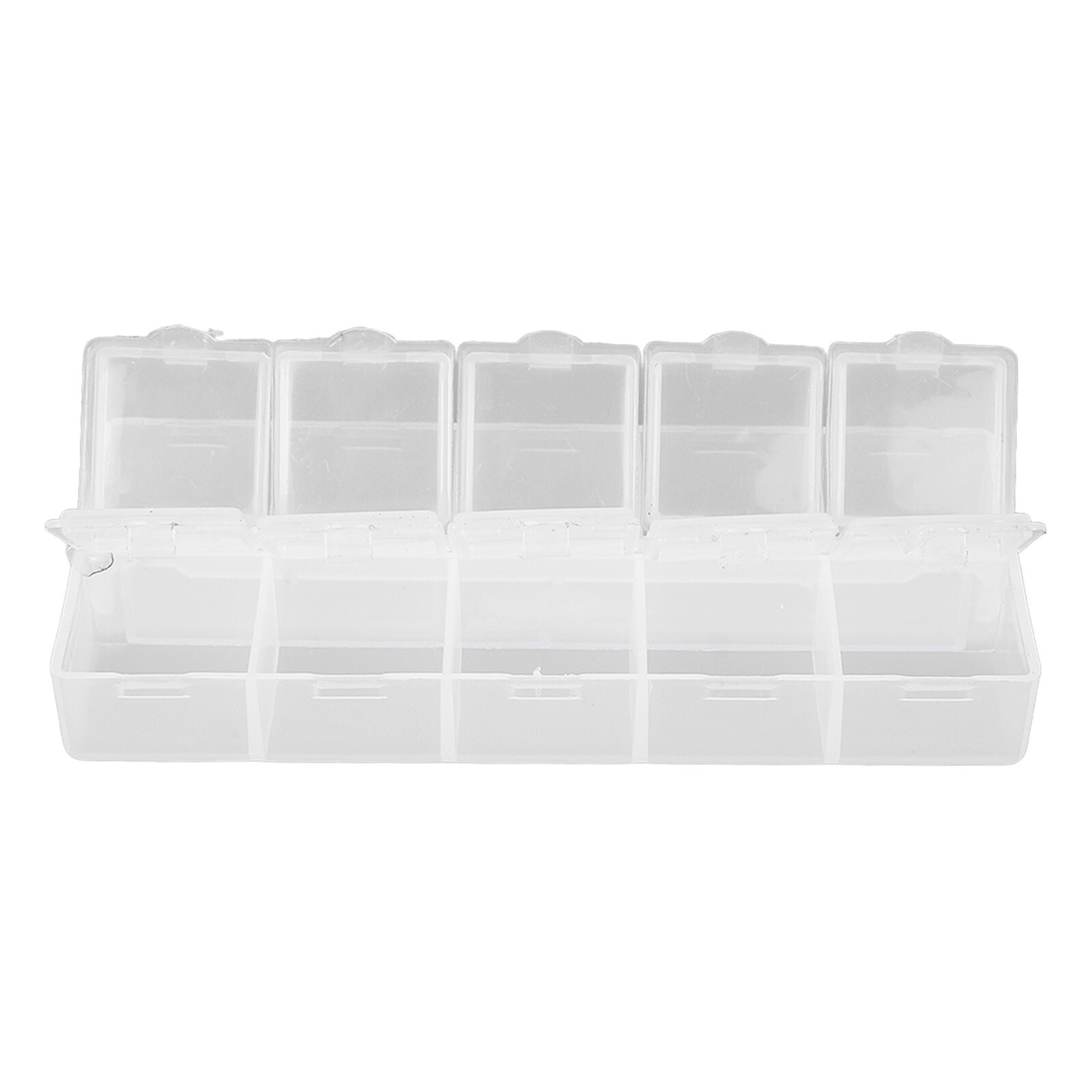 Grid Organizer Box White Plastic 10 Compartment Storage Container for Jewelry