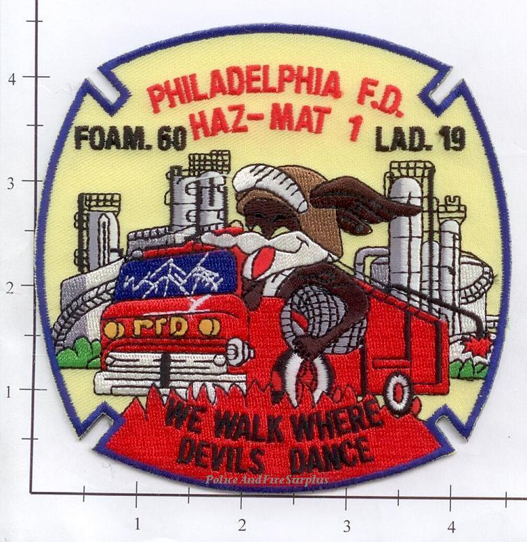 Pennsylvania - Philadelphia Foam 60 Ladder 19 Haz Mat 1 PA Fire Dept Patch