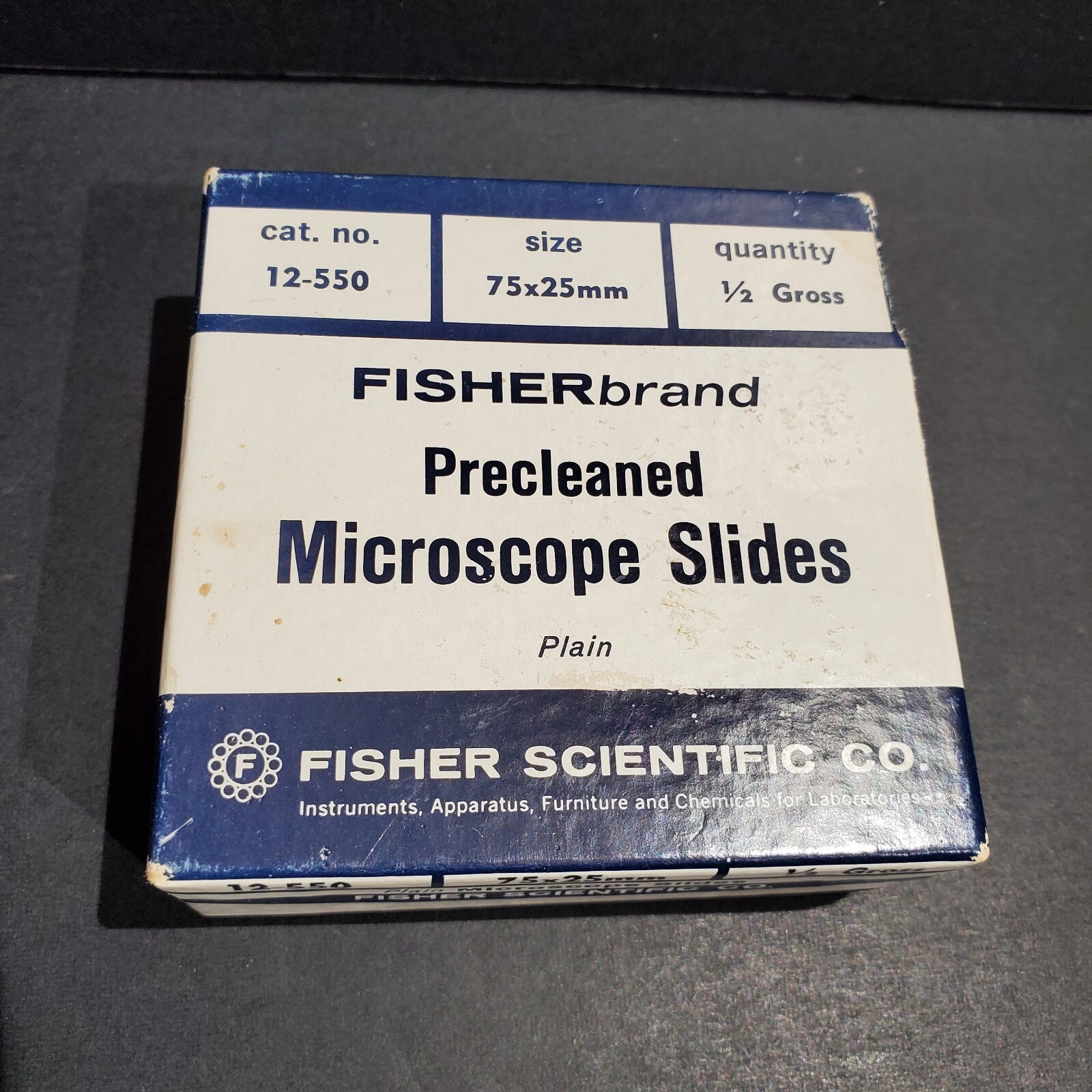 Vintage Fisher Scientific Pre-Cleaned Microscope Slides  12-550 75x25mm OPEN