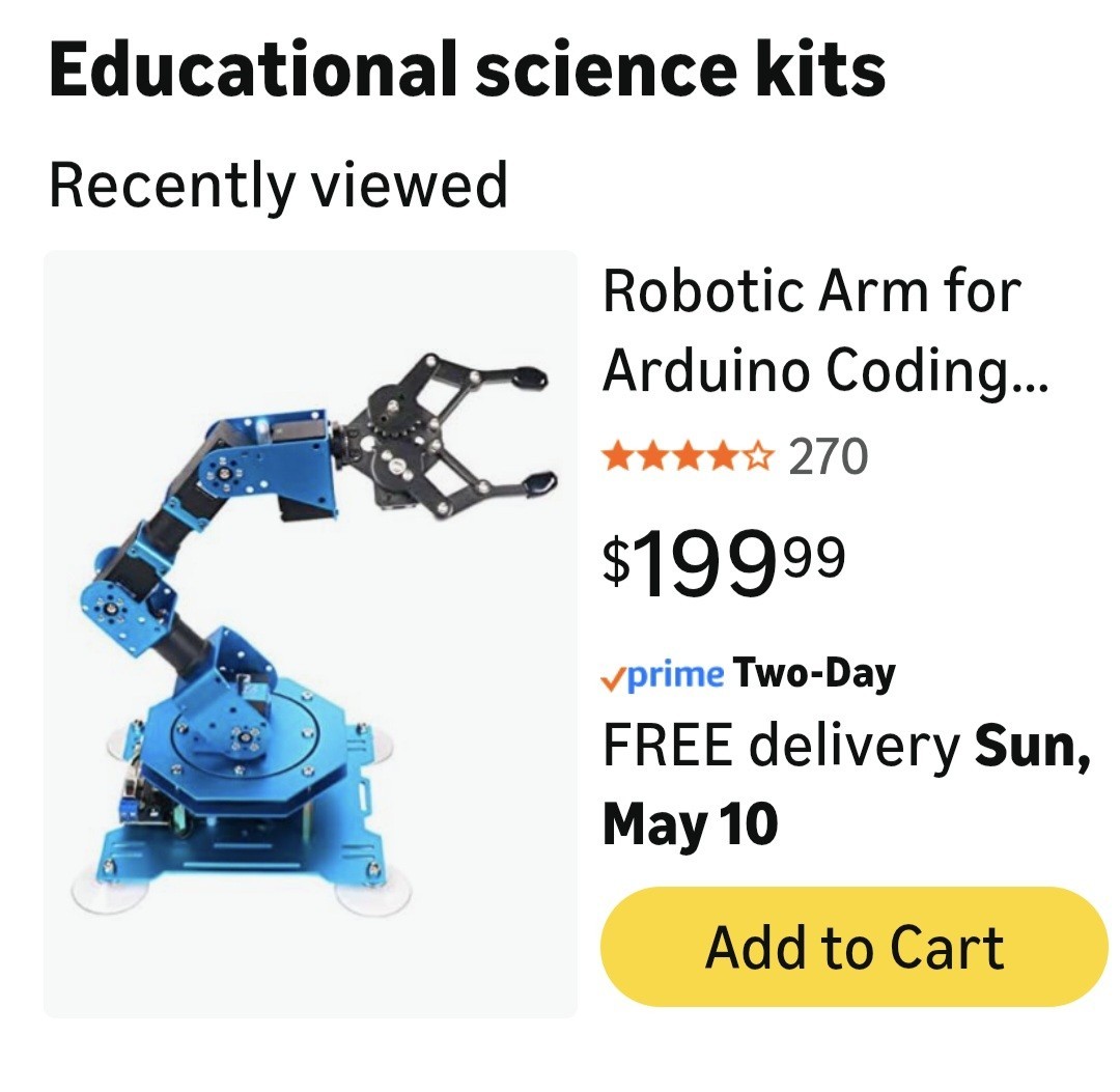 Interactive 6-Axis Robotic Arm for STEM Learning, Remote-Control and Programming