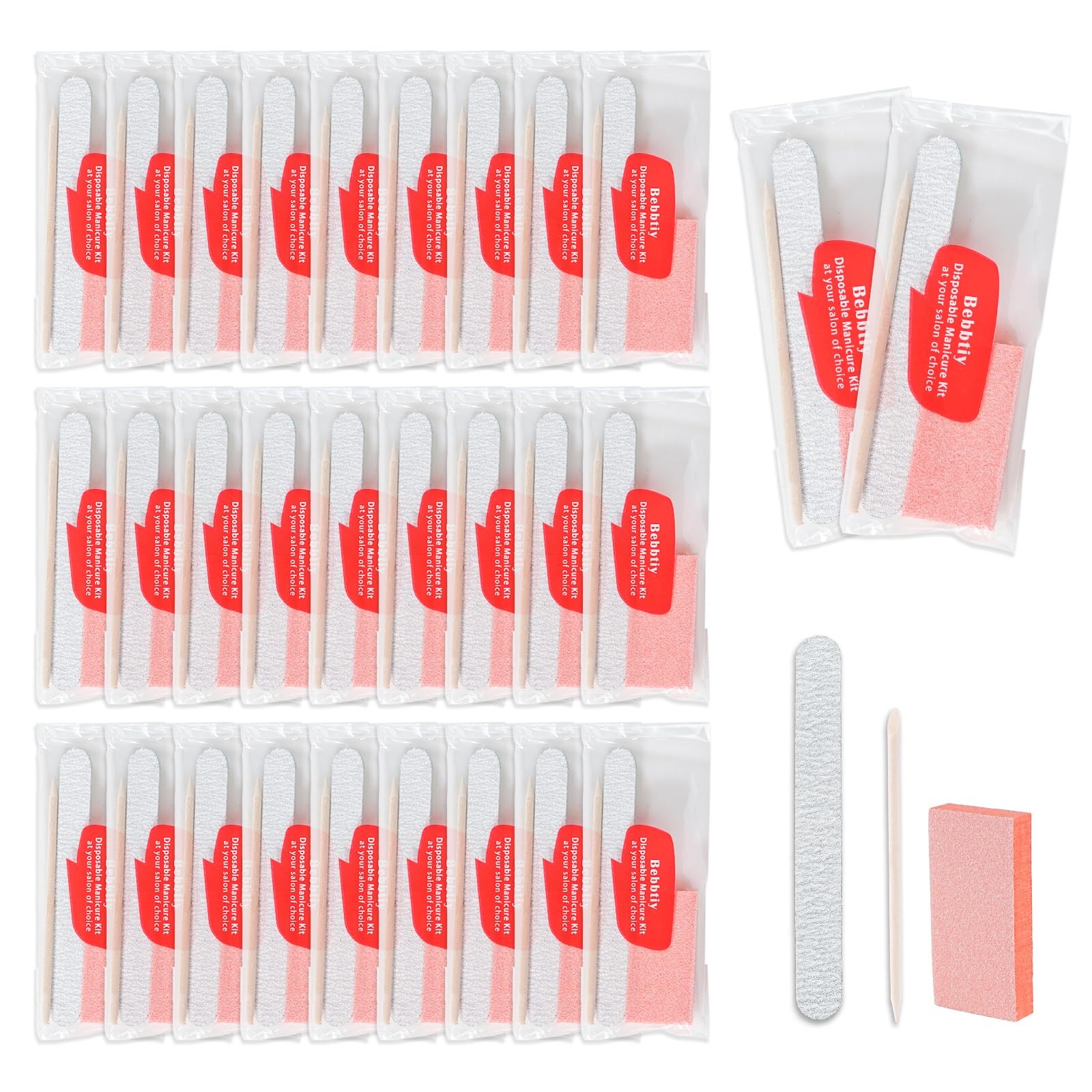 Disposable Manicure Kit Sets, 3 in 1 Nail Salon Set Mixed Color