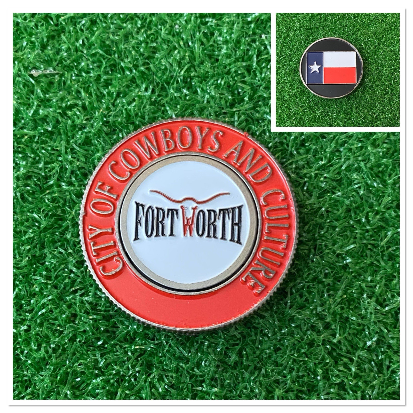 Fort Worth 1” Marker City Of Cowboys And Culture Magnetic Pocket Coin