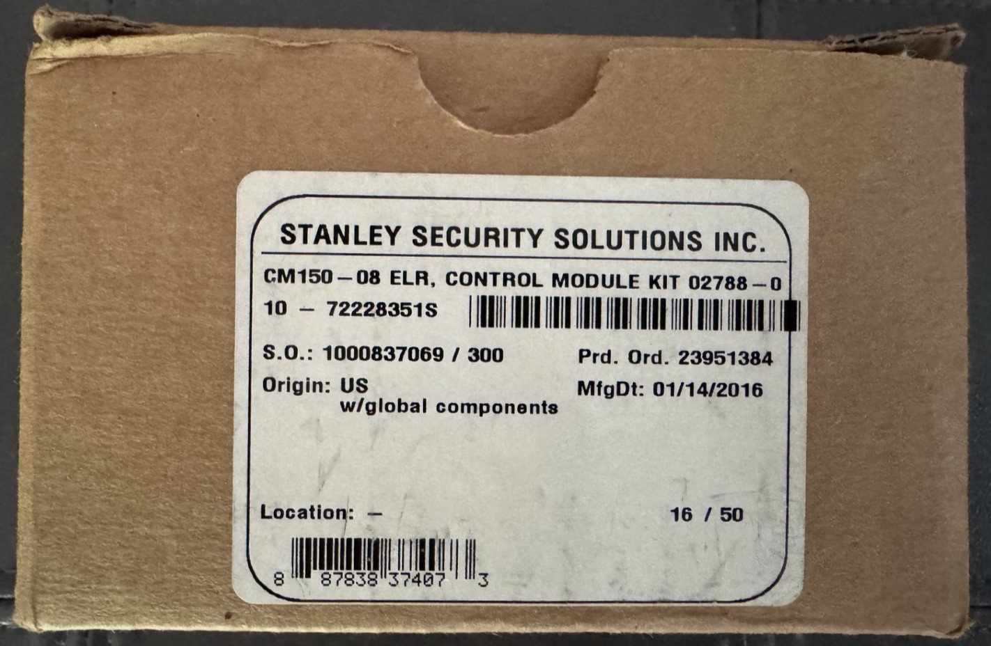 Stanley Security Solutions, Inc., CM150, Control Module Kit 02788-0--Brand New