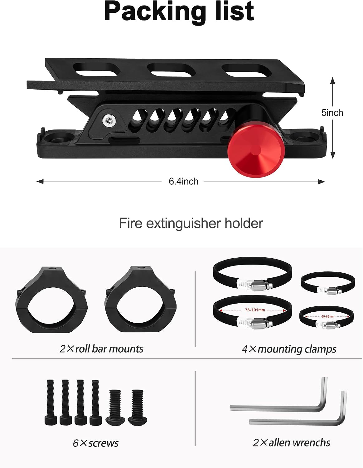 2PCS Quick Release UTV Fire Extinguisher Mount Kits | Adjustable SXS Fire Exting