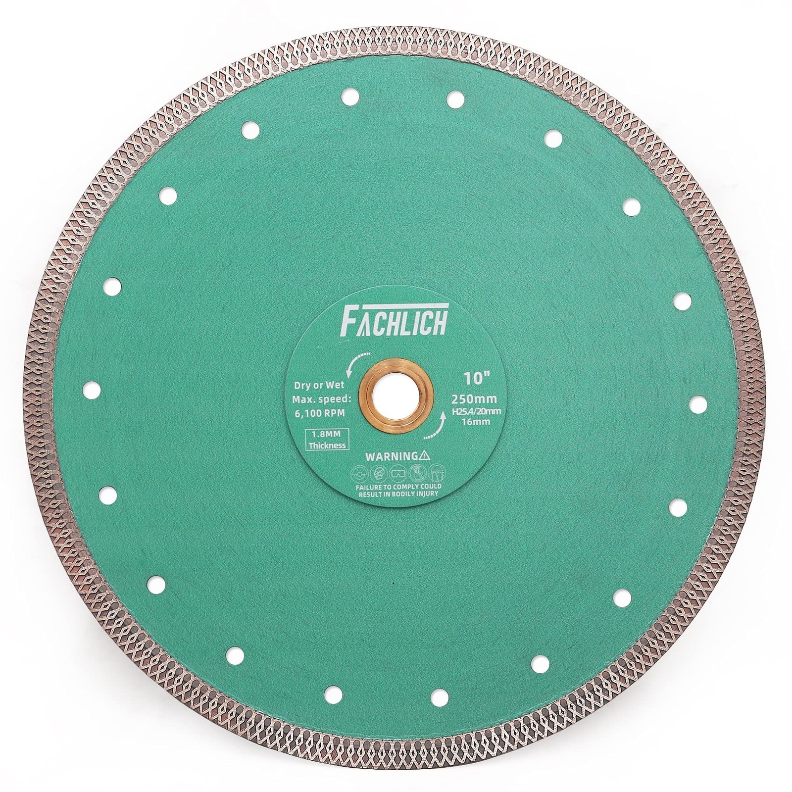Diamond Porcelain Saw Blade - 10" Tile Blade 250MM Dry Wet Ceramic Cutting Di...