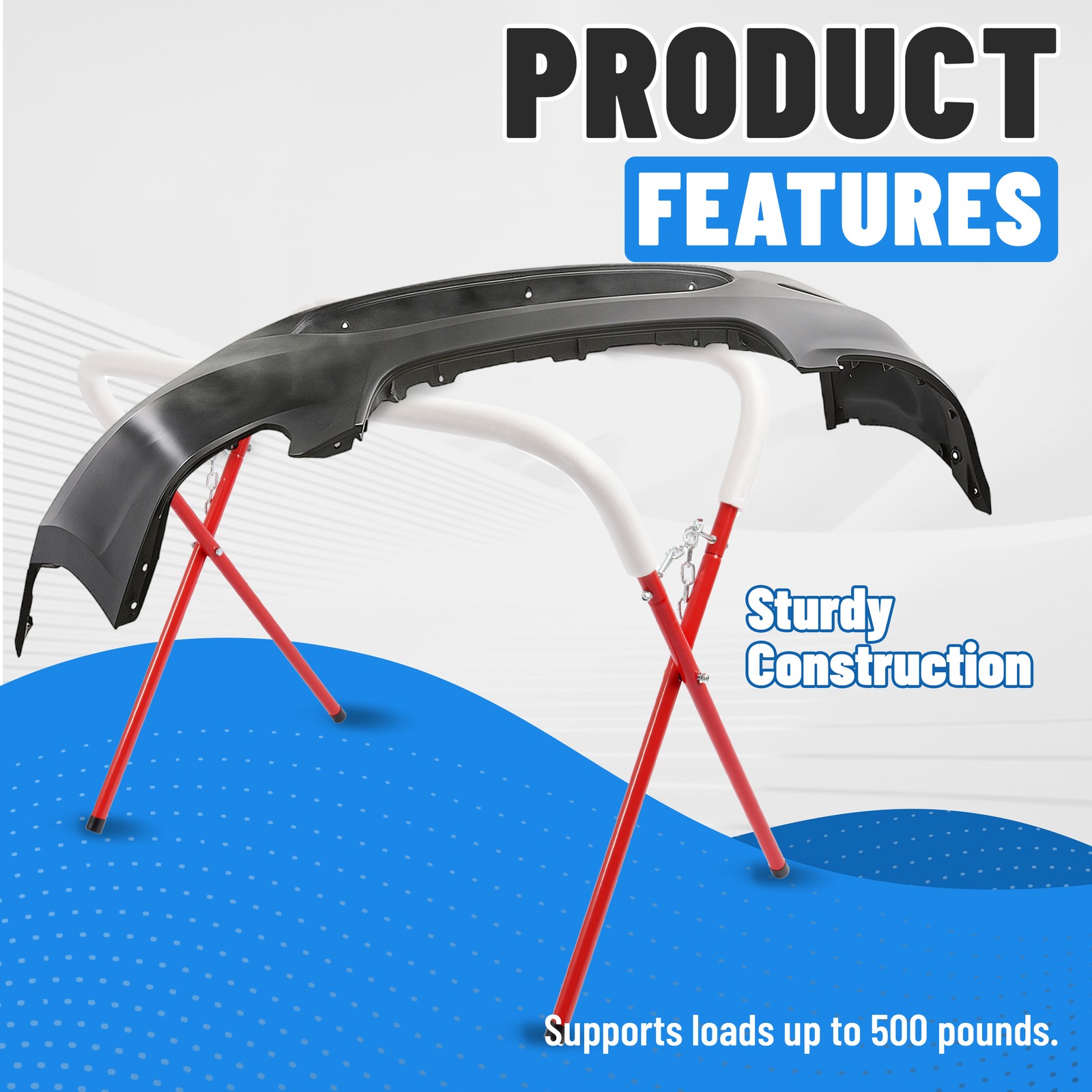 Red 500LBS Portable Folding Work Stand Auto Body Tool Painting Rack Steel Rubber