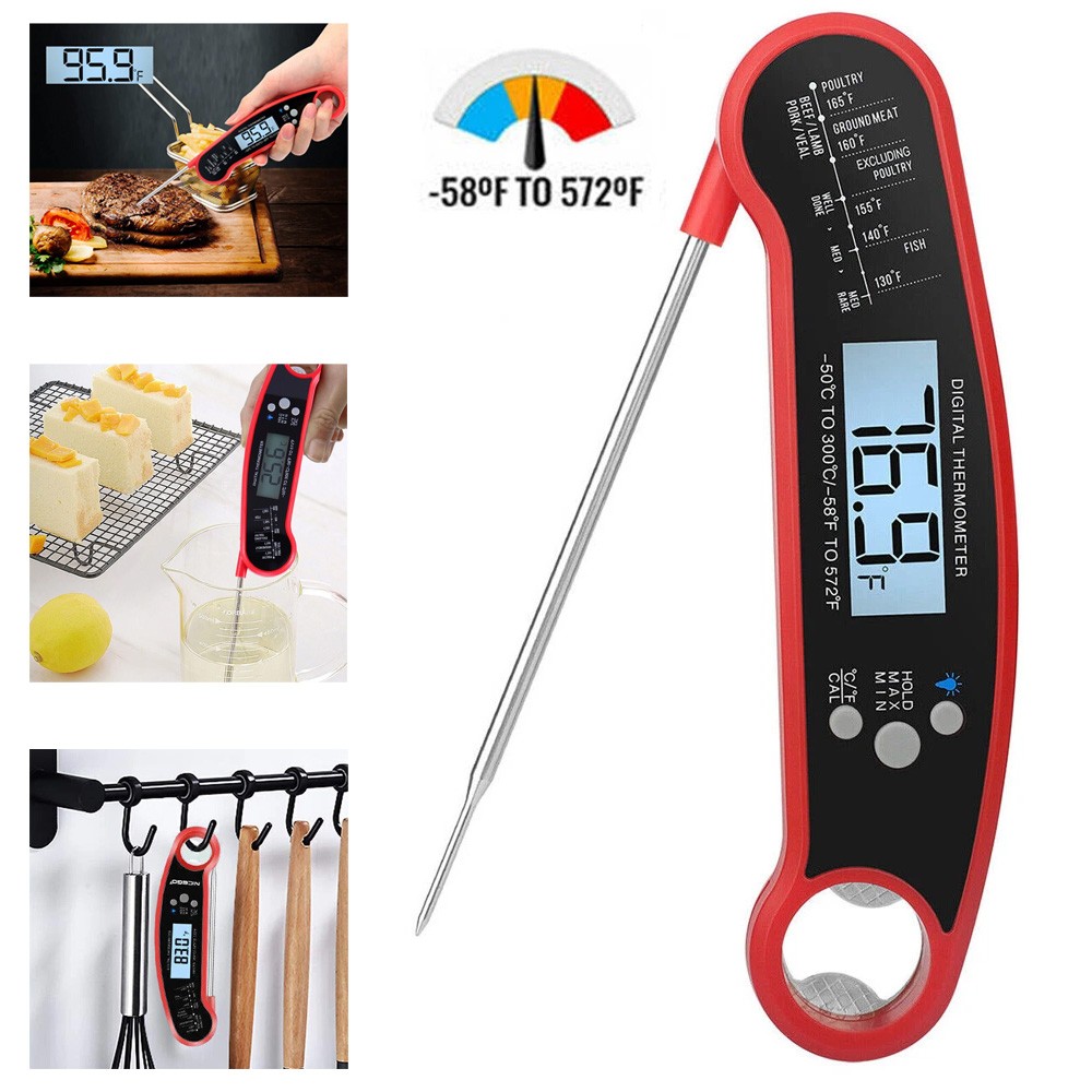 Instant Read Digital Meat Thermometer Fast for Kitchen Food Cooking BBQ Grilling