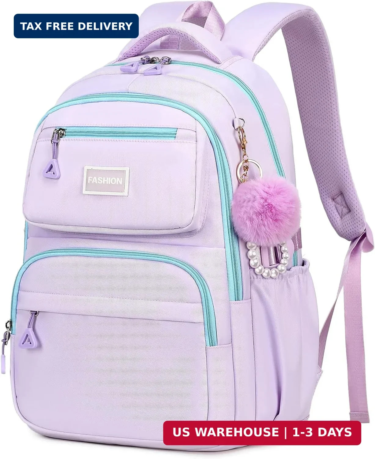 Girls Backpack Ages 6-12 Cute Color Matching School Bookbag for Elementary Middl