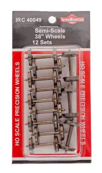 InterMountain 40049 HO 38" Semi-Scale Tread 0.088" 12 axle Pack Metal Wheel sets