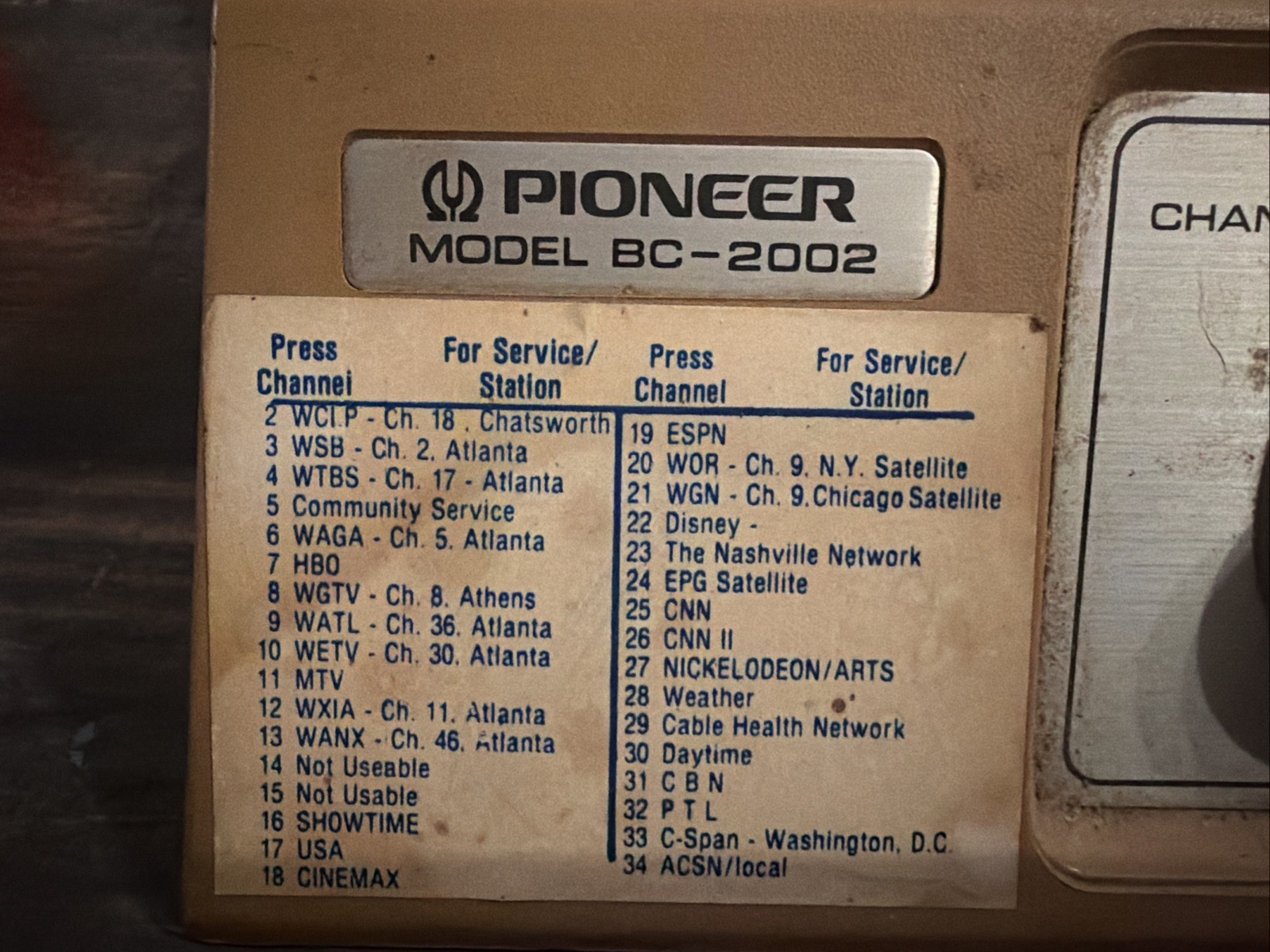 Pioneer TV Converter Model No. BC-2002 Untested For Parts or Repair AS IS