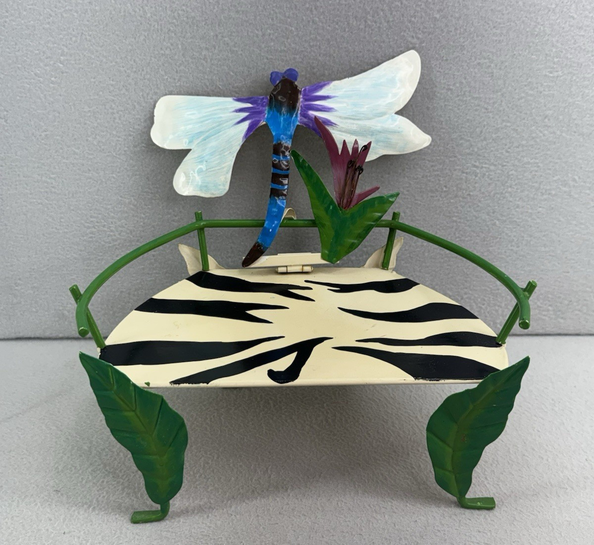 Vintage Metal Plant Stand Doll Art Bench Butterfly Chair 10x9 90s Y2K Style READ