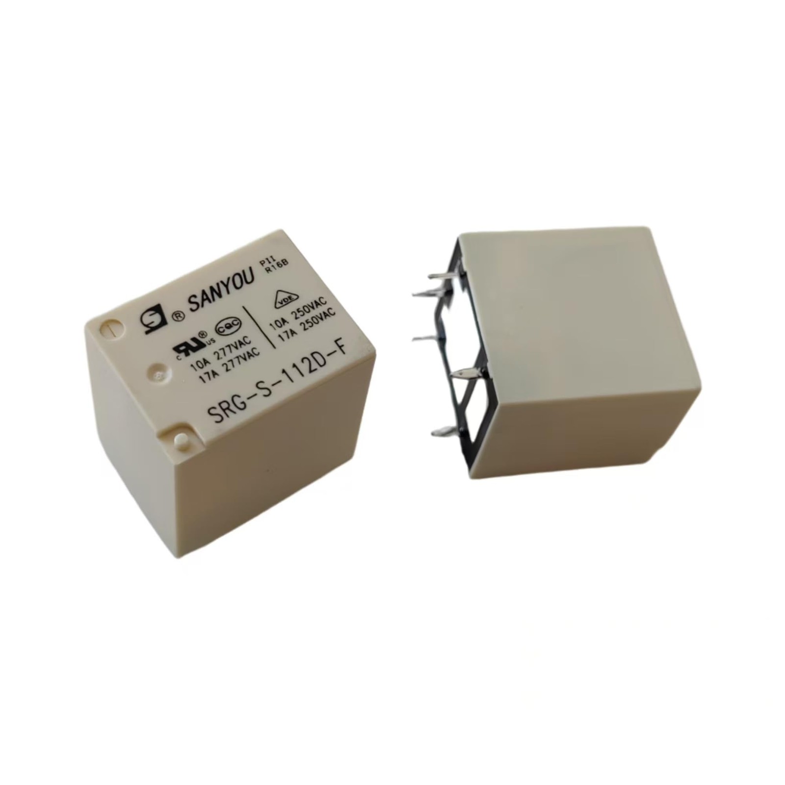 2 Pcs SRG-S-112D-F 12VDC 10A 5-Pin Power Relay for PCB Electronics Control