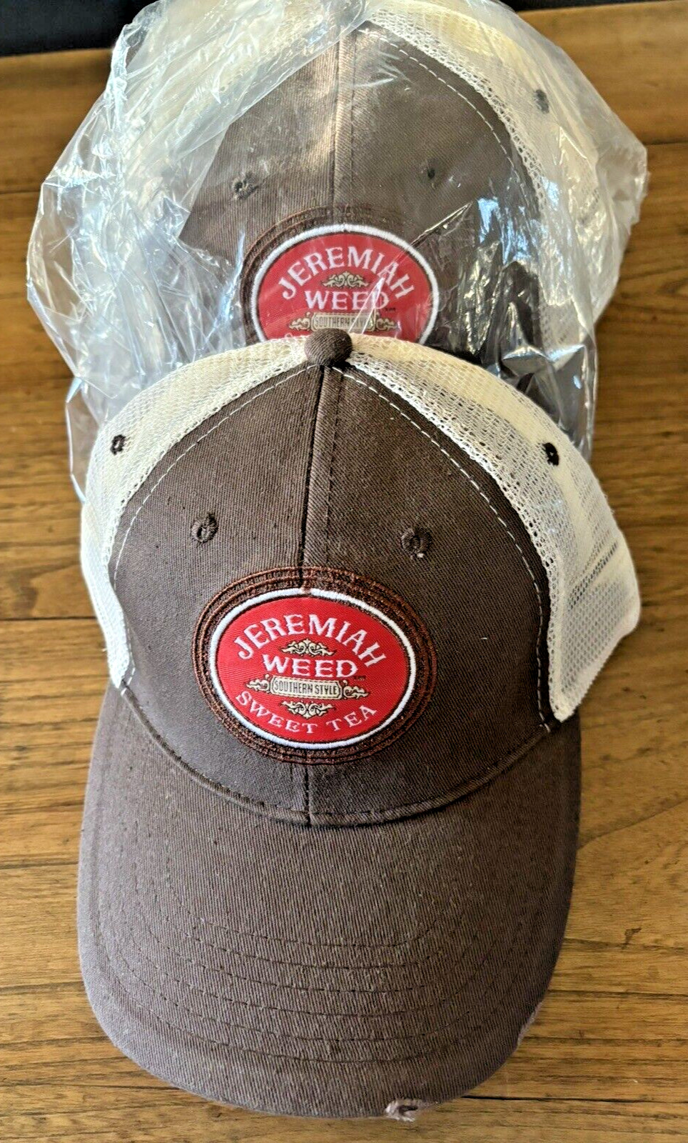 Jeremiah Weed Southern Style Sweet Tea Embroidered Brown Trucker Hats O/S NEW