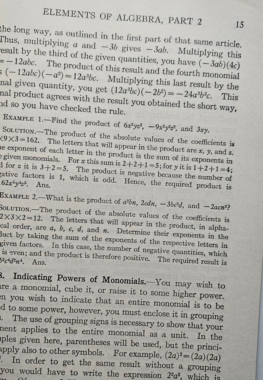 Elements Of Algebra Part 2
