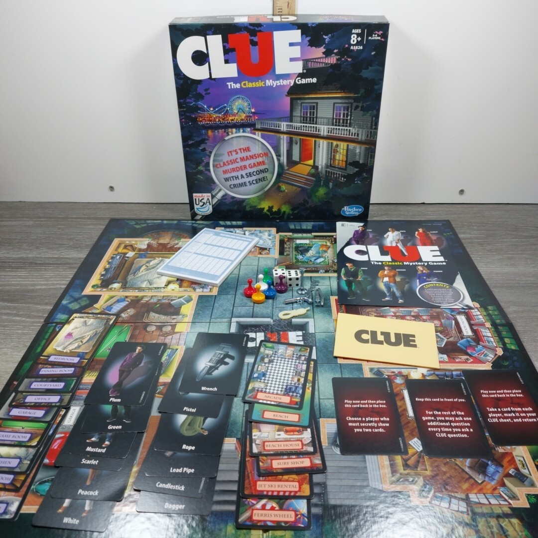 Clue Board Game 2013 Edition w/ 2 Versions: Classic Mansion Game & Boardwalk Com