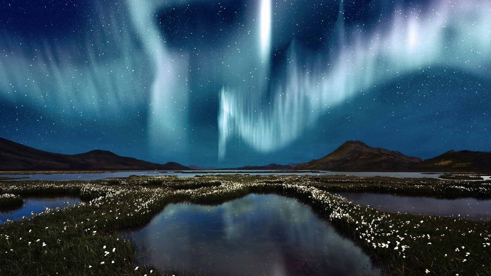 Landscape aurorae sky nature nordic Custom Gaming Mat Desk