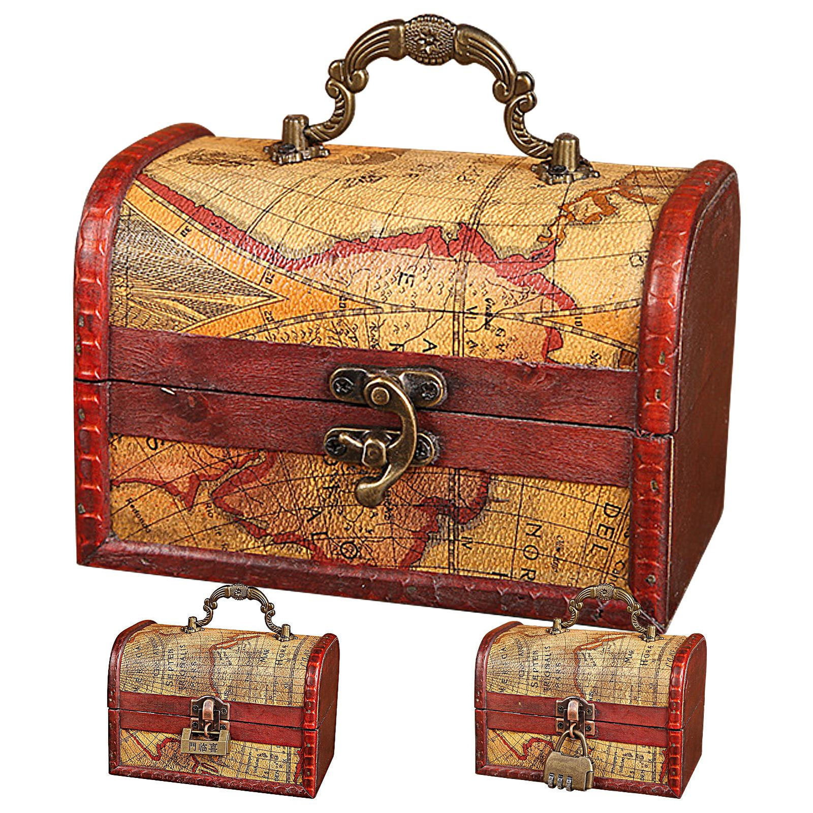 Small Chest Box Pirate Chest Storage Box With Lock And Handle Treasure Box Decor
