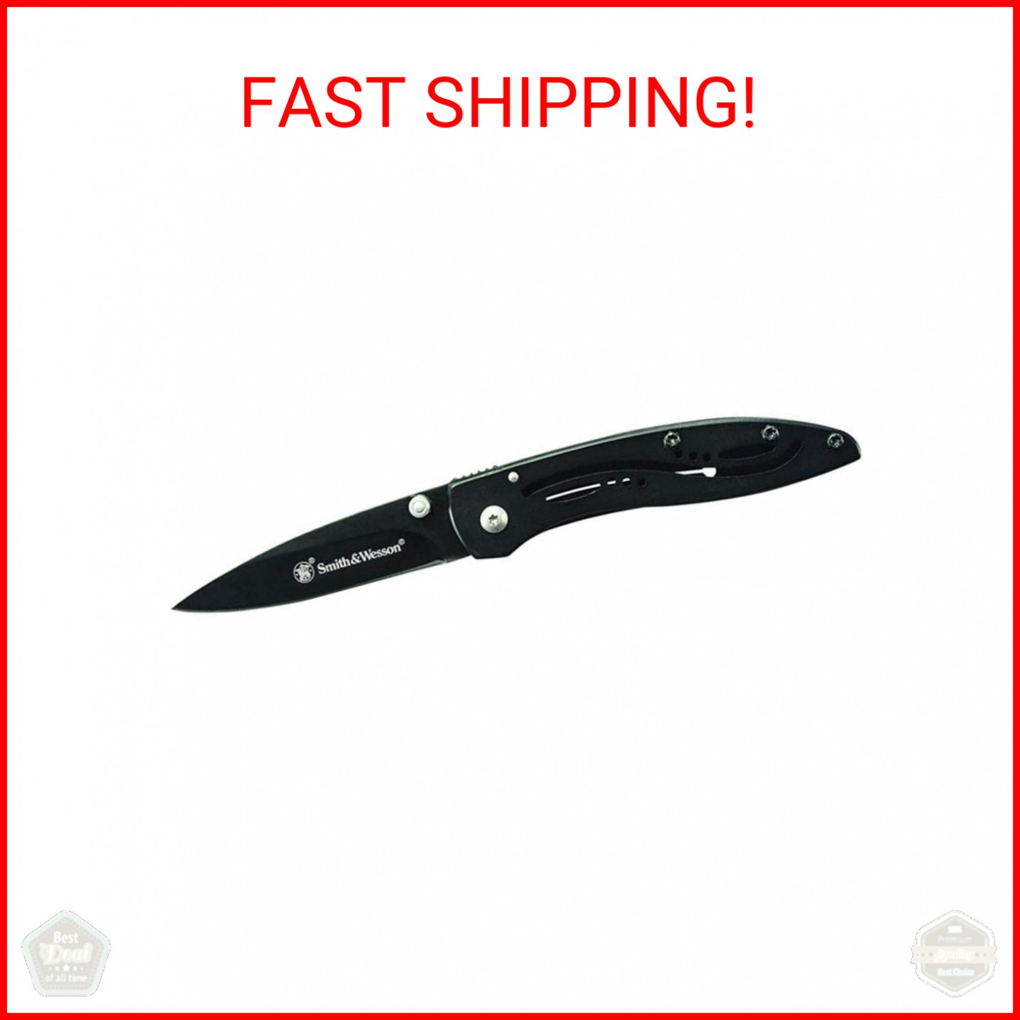 Smith & Wesson CKLPB 5.3in High Carbon S.S. Folding Knife with a 3.2in Drop Poin
