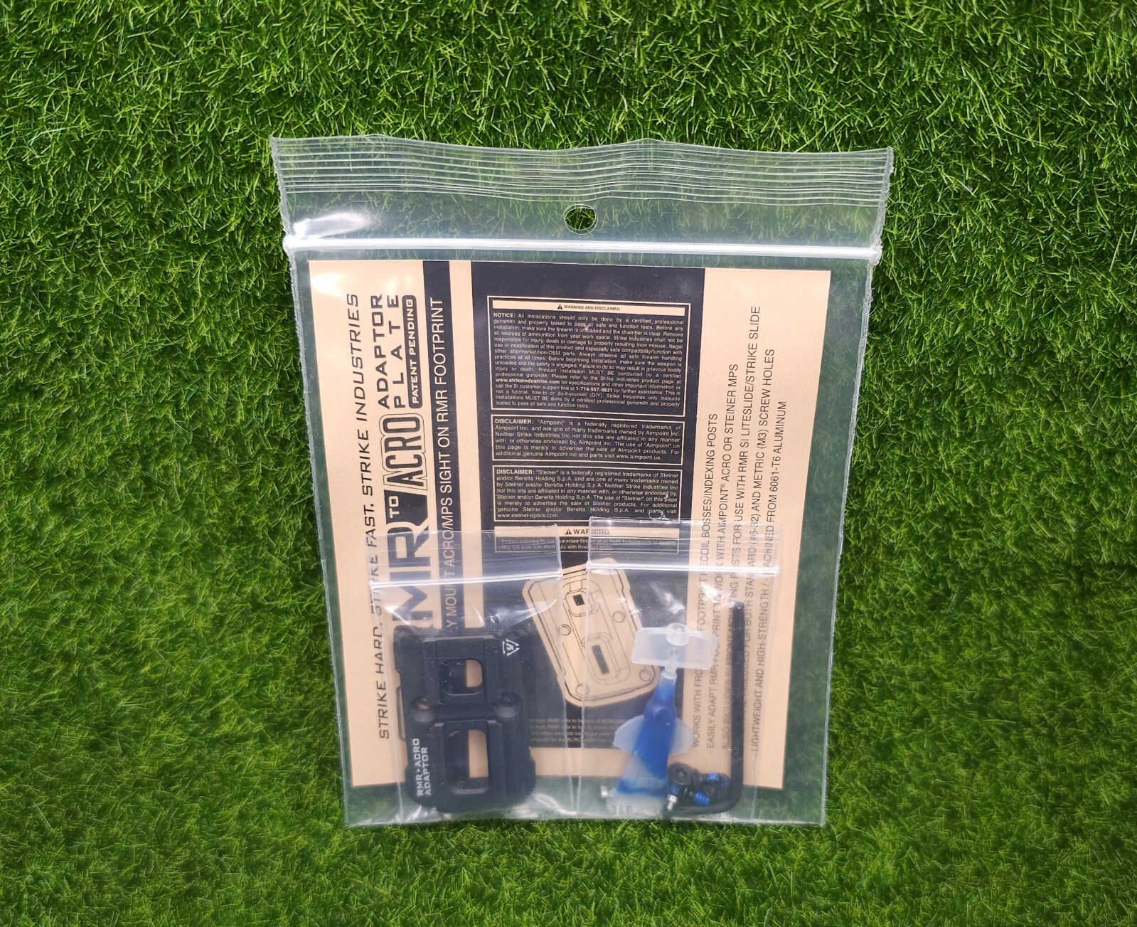 Strike Industries RMR to ACRO Adaptor Plate, One Size, Black - SI-ACRO-RMR