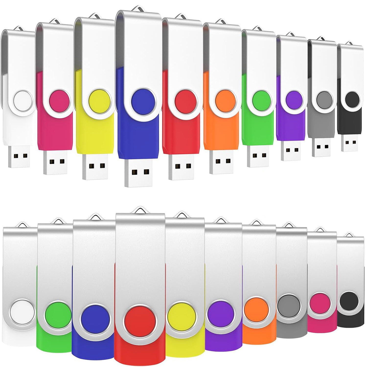 Mixed Color 5/ 10/ 100pcs 32GB USB 2.0 Metal Swivel Style Flash Drive Memory LOT