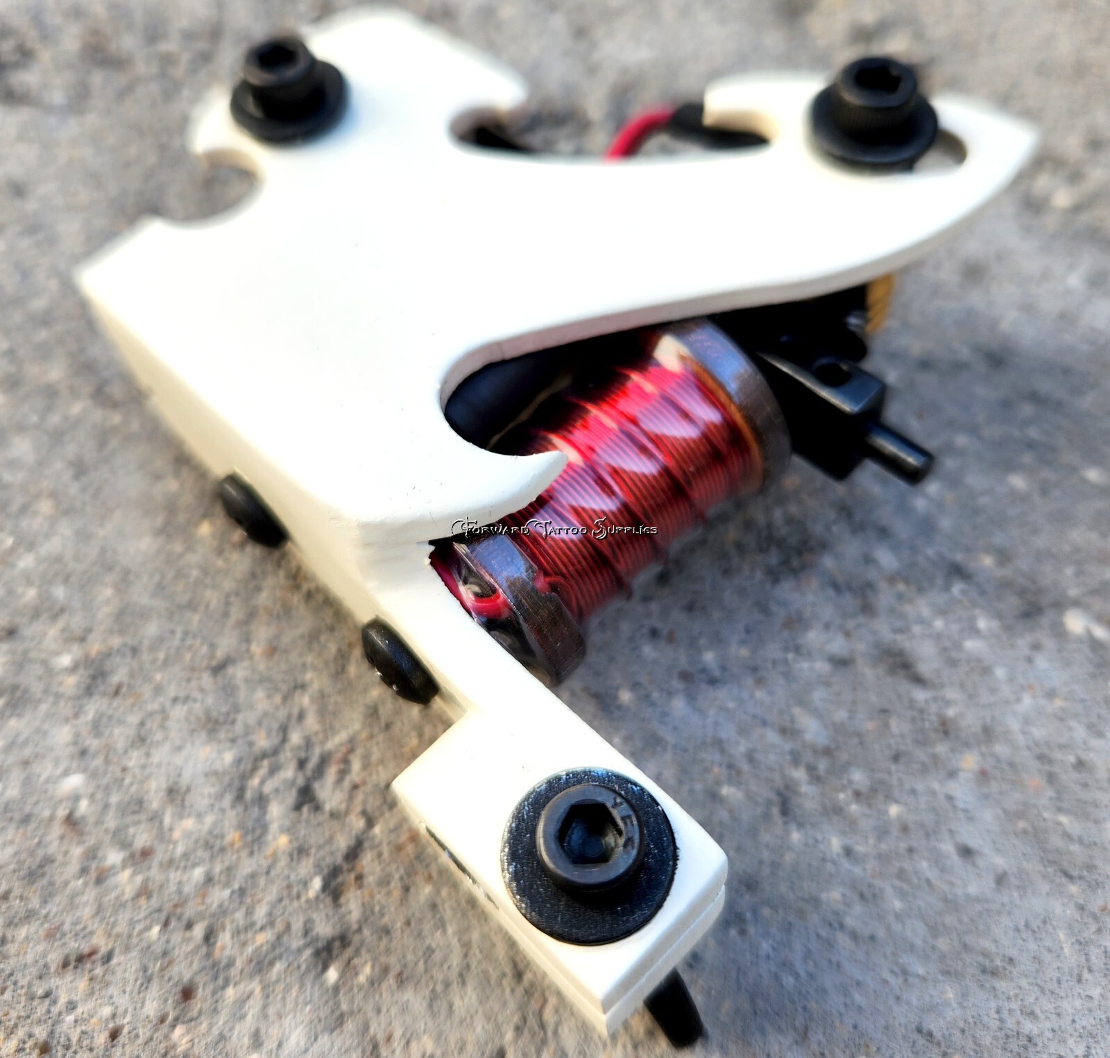Ivory Bio Liner Tattoo Machine Wood Red Wire Coils Handmade Custom Forward USA