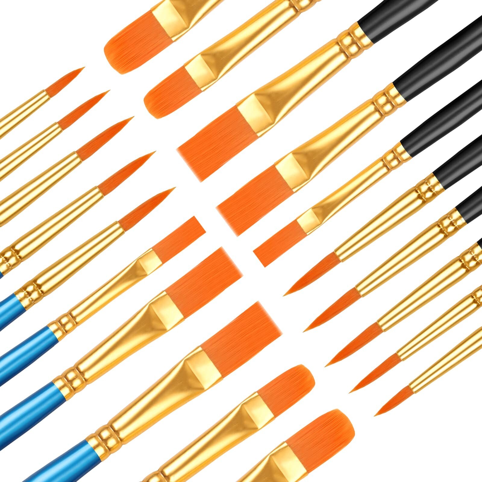 20 Pcs Paint Brushes, Acrylic Painting Brush Set, Watercolor Brushes, Acrylic...