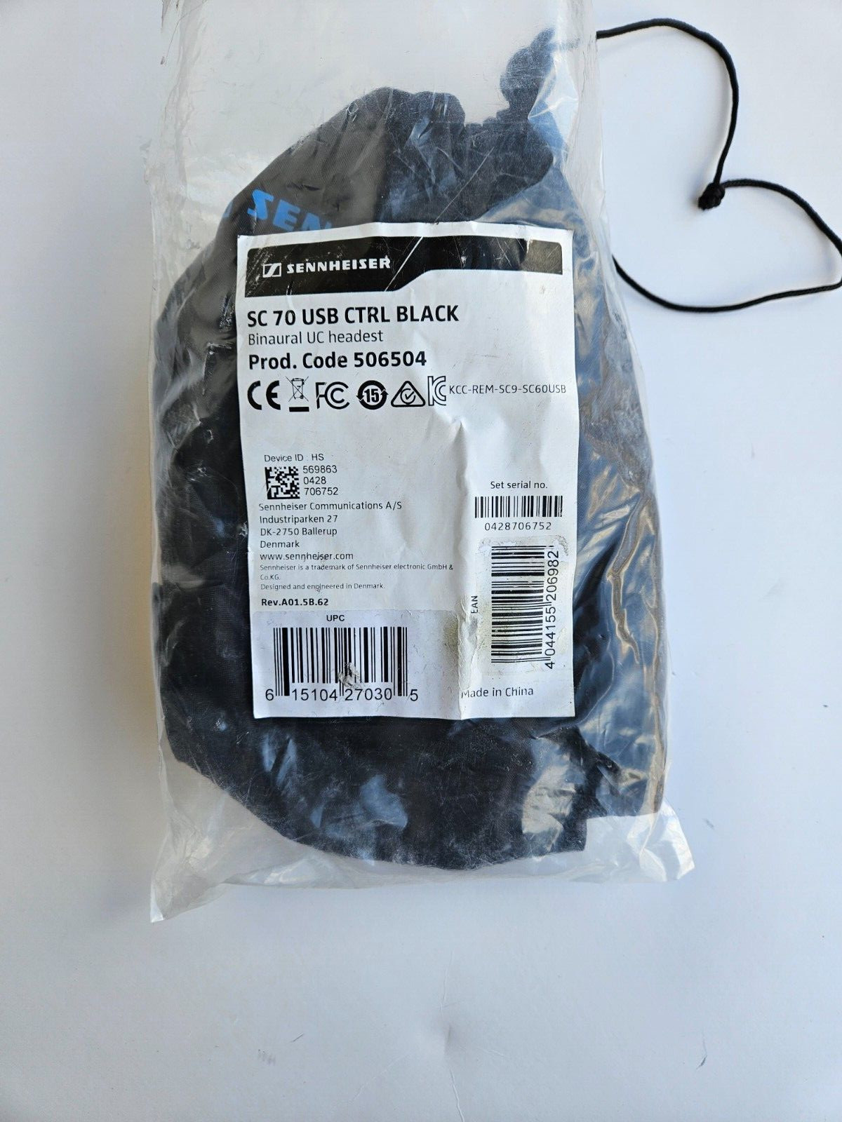 Sennheiser SC 70 USB CTRL Black 506504 Headset