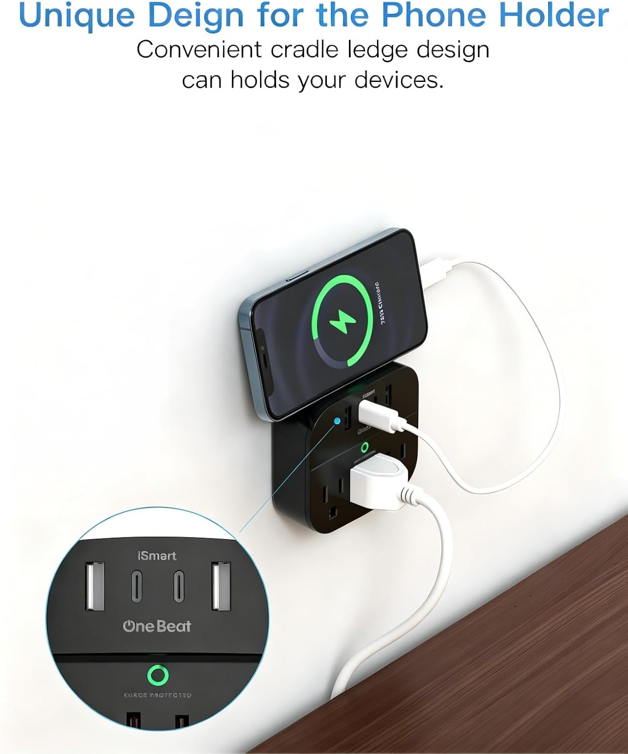 2 Pack Multi Plug Outlet Splitter with Usb,Surge Protector Outlet Extender with