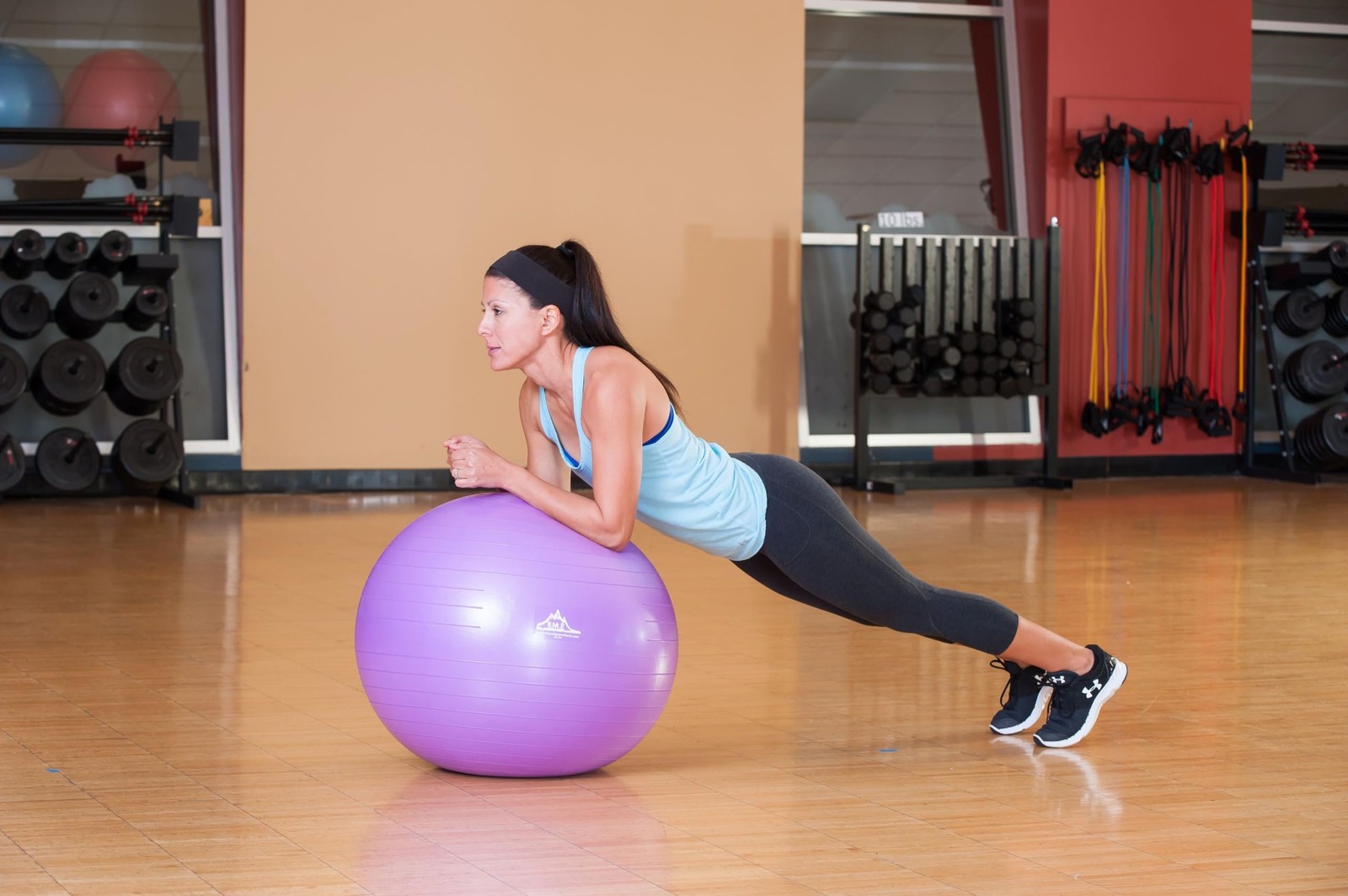 Black Mountain Products Static Strength Exercise Stability Ball with Pump,...