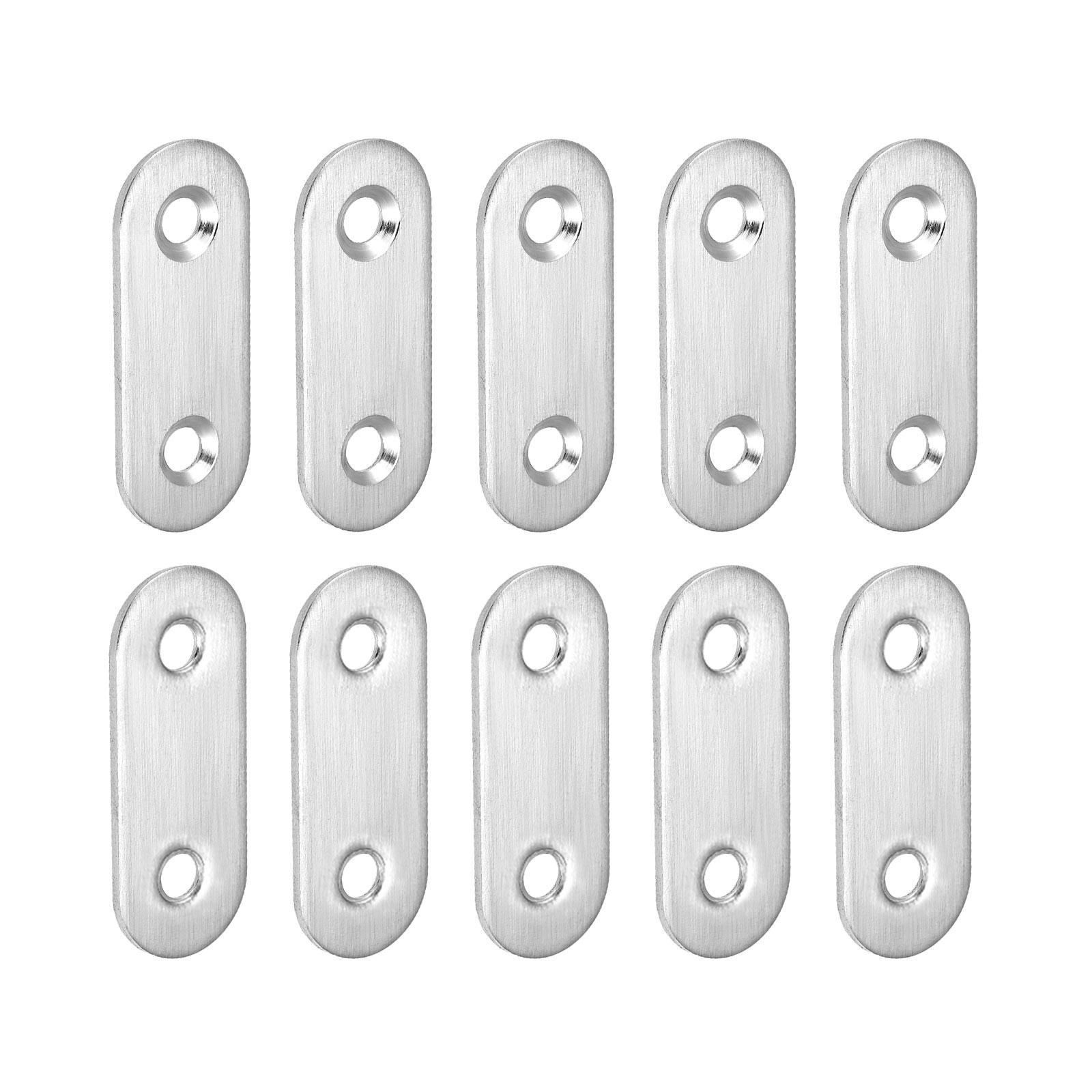 10Pack 40x16mm Flat Straight Brace Plate Stainless Steel Brace Plate Silver