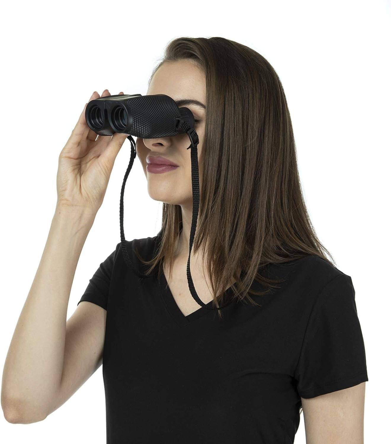 BlueCabi 10x25 Compact Binoculars Foldable Lightweight for Adults & Kids Black